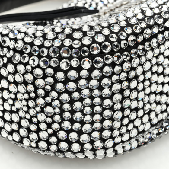 Miu Miu Crystal Silk Starlight Mini Wander Hobo Black