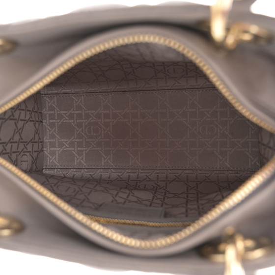 Christian Dior Lambskin Cannage Medium Lady Dior Grey