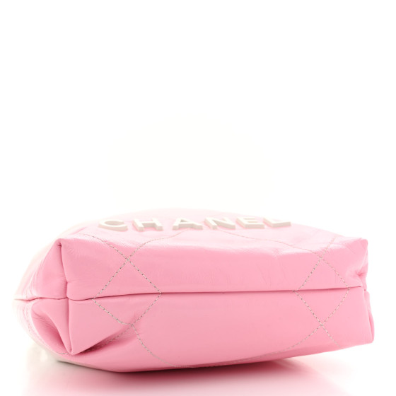 Chanel Patent Gradient Calfskin Quilted Mini Chanel 22 White Light Pink