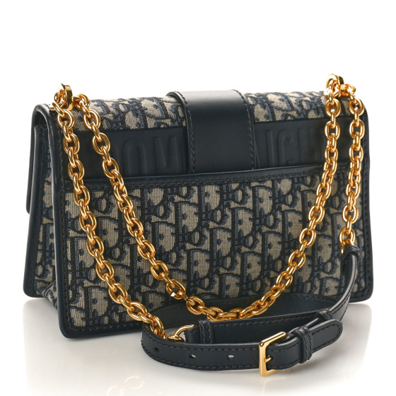 Christian Dior Oblique 30 Montaigne East West Chain Flap Bag Blue