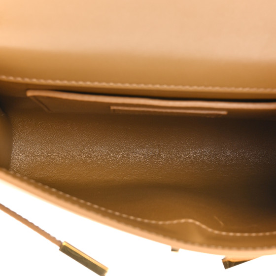 Saint Laurent Smooth Calfskin Mini Manhattan Shoulder Bag Natural Tan