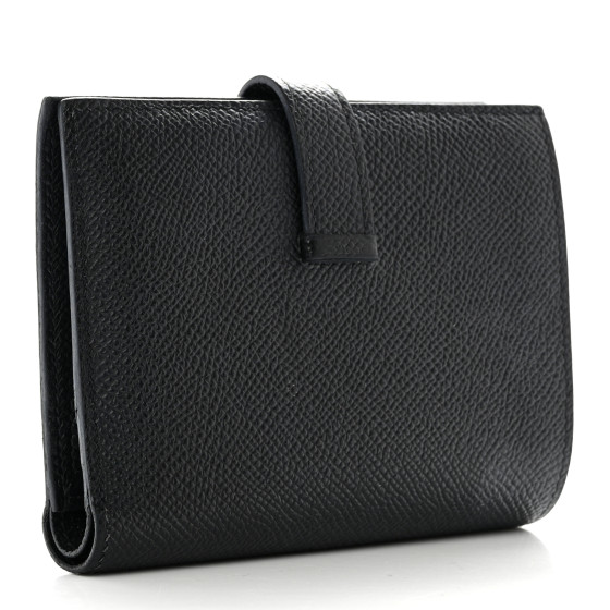 HERMES Epsom Bearn Compact Wallet Black