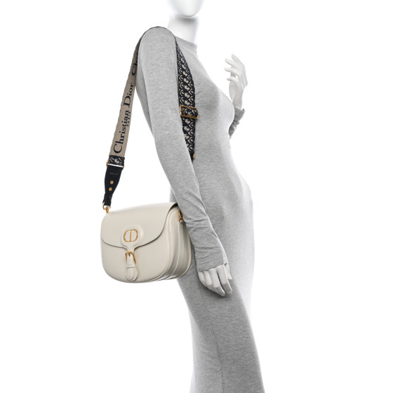 Christian Dior Box Calfskin Large Bobby Flap White