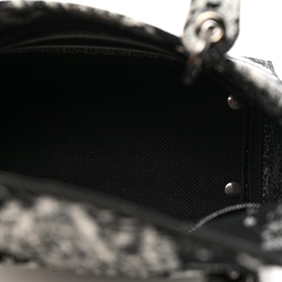 Christian Dior Canvas Embroidered Zodiac Toile De Jouy Medium Lady D-Lite Black