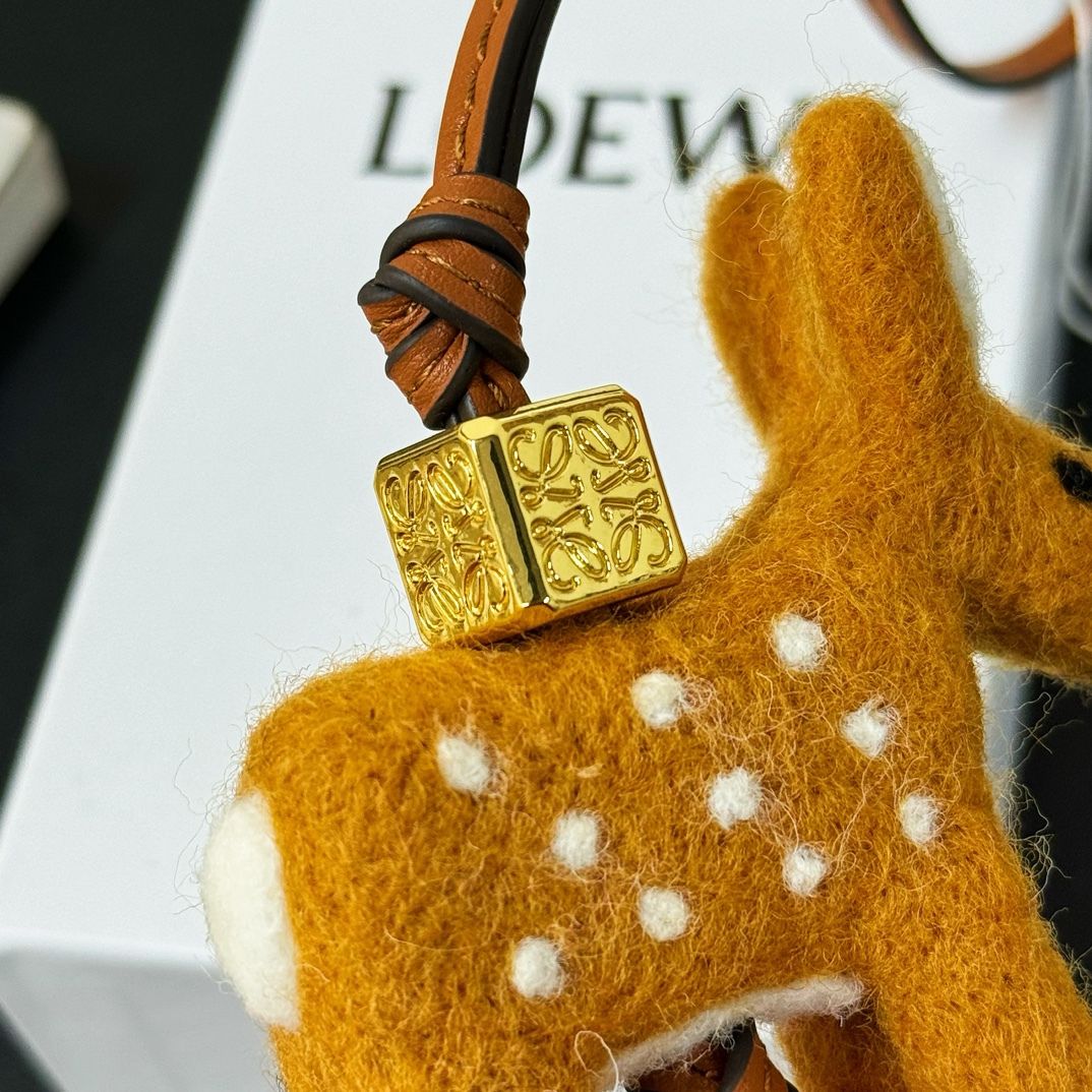 Loewe felt and cowhide penguin charm