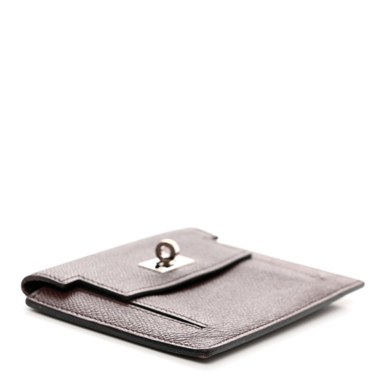 HERMES Epsom Kelly Pocket Compact Wallet Rouge Sellier