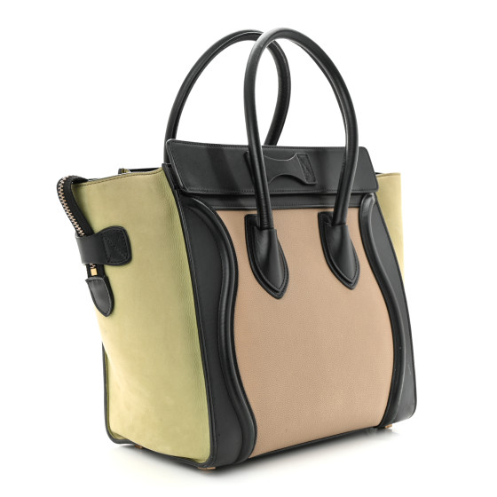 CELINE Nubuck Smooth Calfskin Micro Tri-Color Luggage