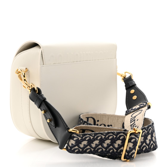 Christian Dior Box Calfskin Large Bobby Flap White