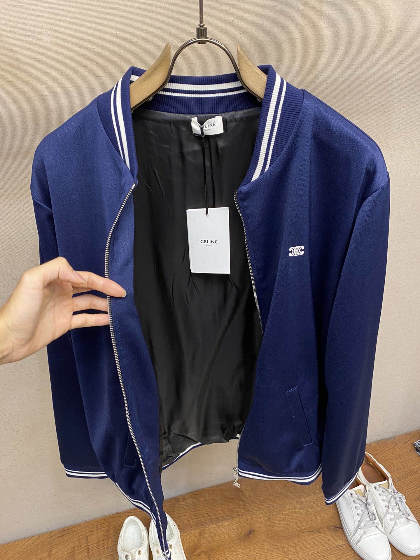 Celine men's jacket Arc de Triomphe embroidered zipper sports jacket 2024 autumn and winter new