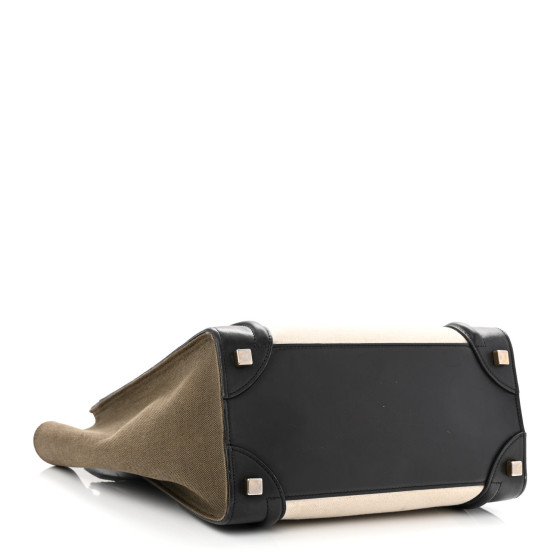 CELINE Canvas Smooth Calfskin Micro Tri-Color Luggage Green