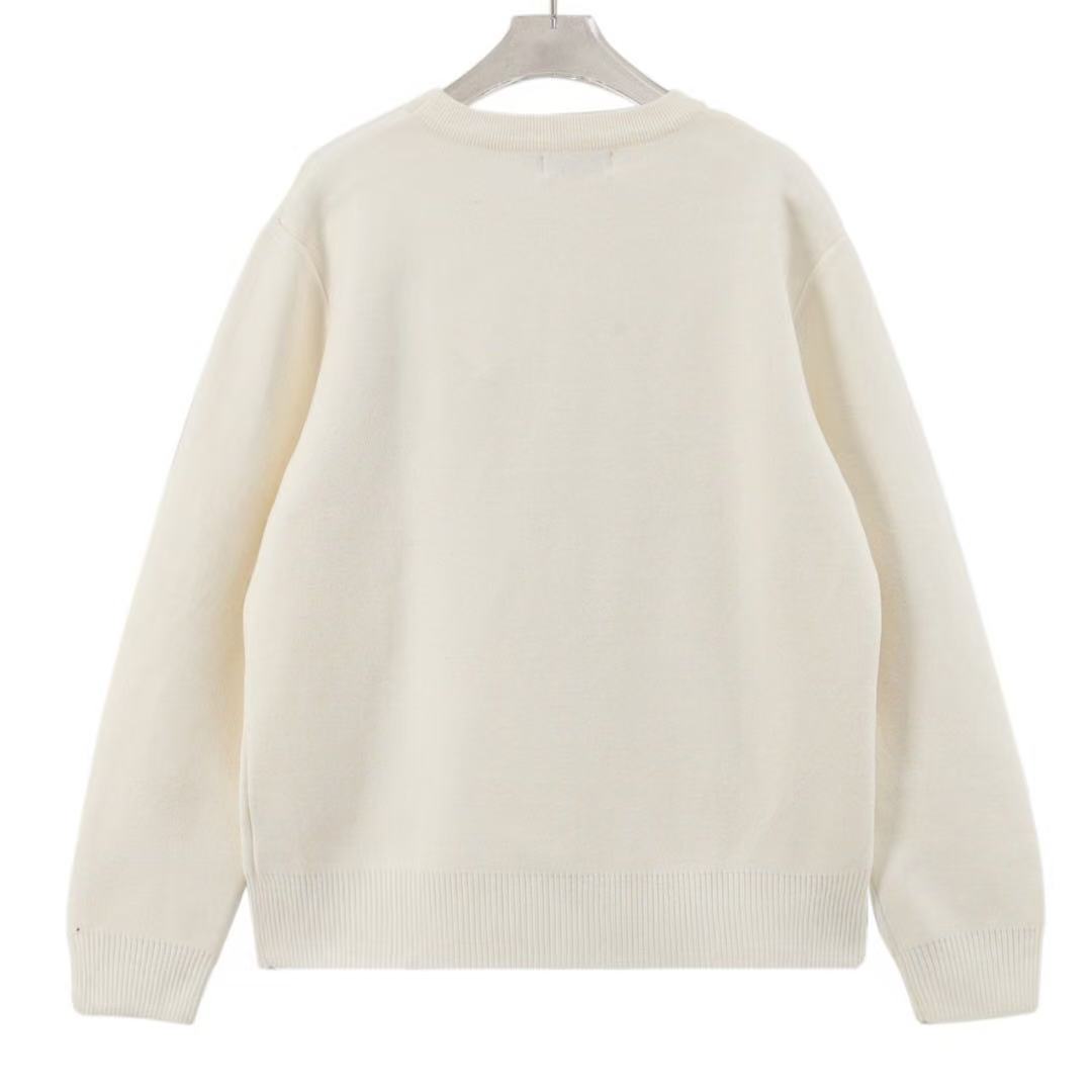 Hermès embroidered round collar sweater