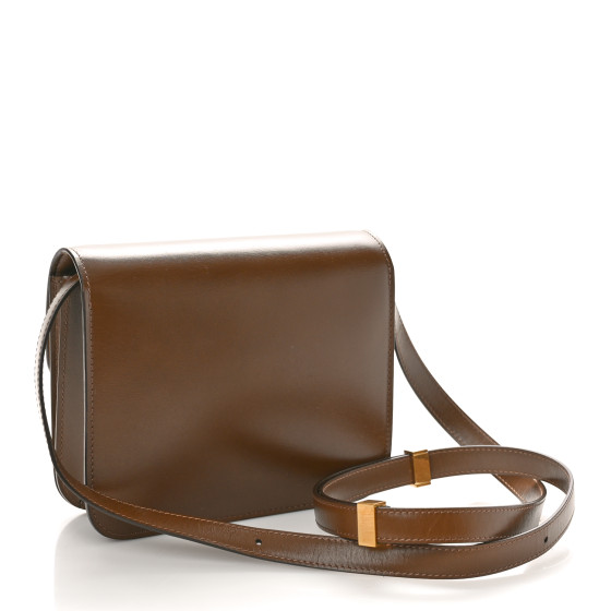CELINE Box Calfskin Teen Classic Box Flap Bag Camel