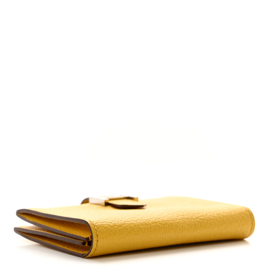 HERMES Chevre Mysore Bearn Card Holder Wallet Sun