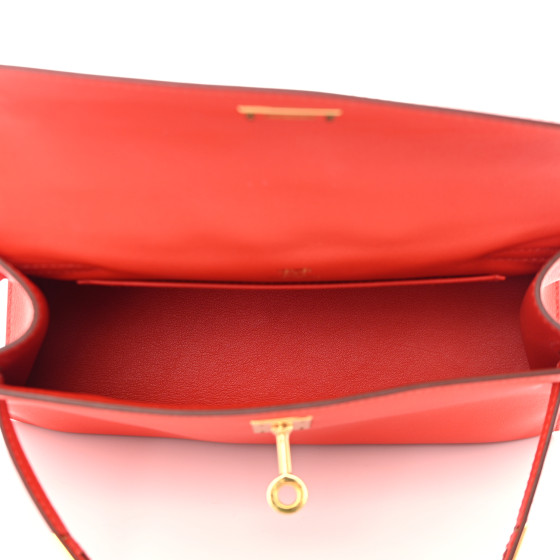 HERMES Swift Kelly Pochette Clutch Capucine