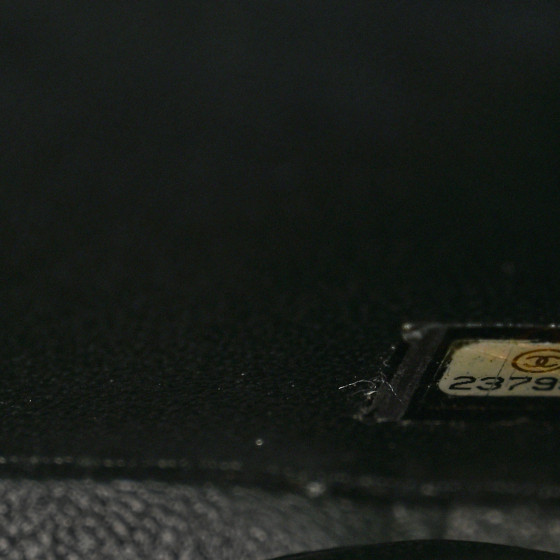 Caviar Quilted Medium CC Filigree Vanity Case Beige Black