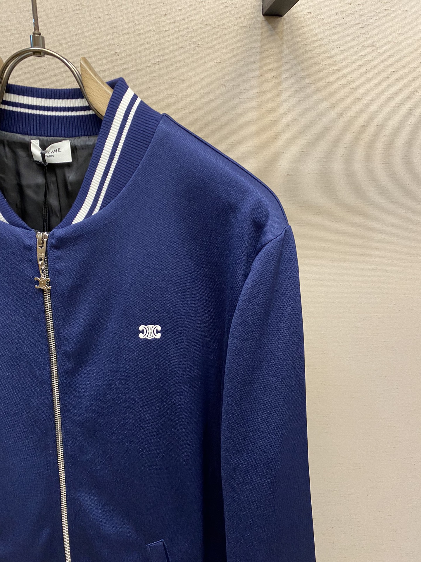 Celine men's jacket Arc de Triomphe embroidered zipper sports jacket 2024 autumn and winter new