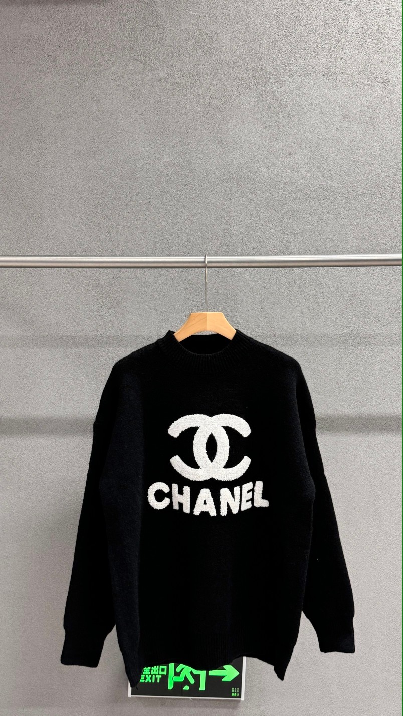 CHANEL Chanel 24 letter logo jacquard knitted sweater jacket