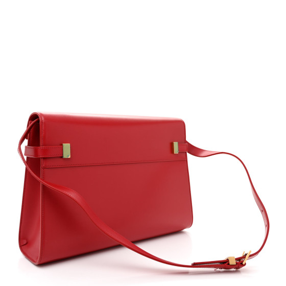 Saint Laurent Smooth Calfskin Manhattan Shoulder Bag Rouge Eros