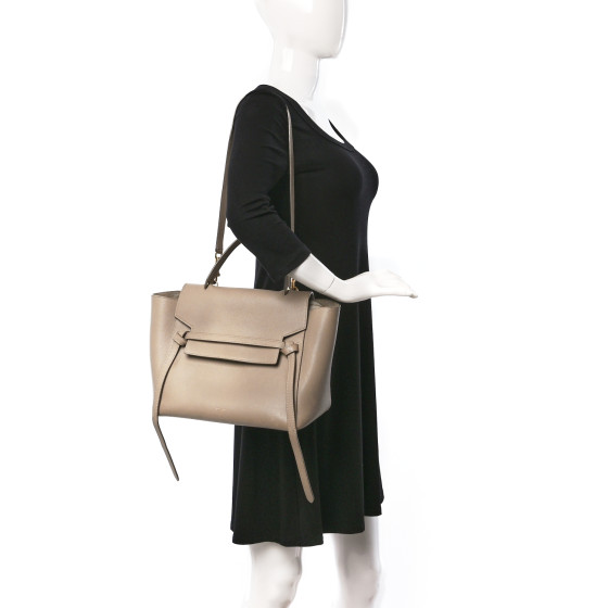 CELINE Grained Calfskin Mini Belt Bag Light Taupe