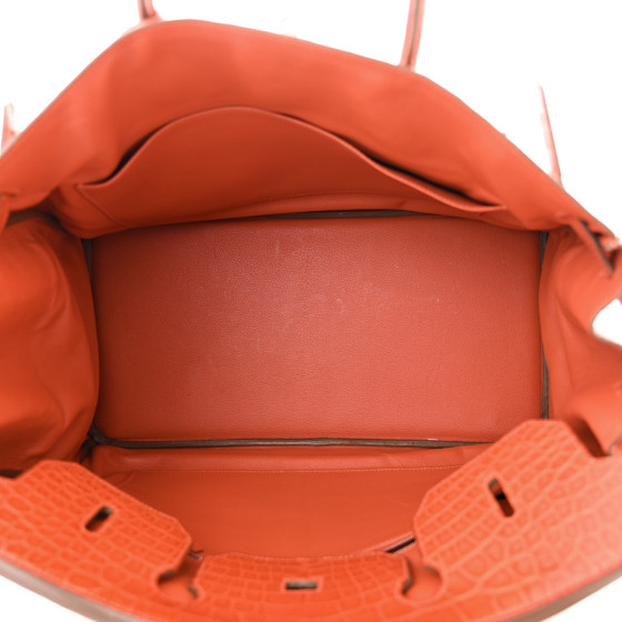 HERMES Matte Alligator Birkin 40 Orange