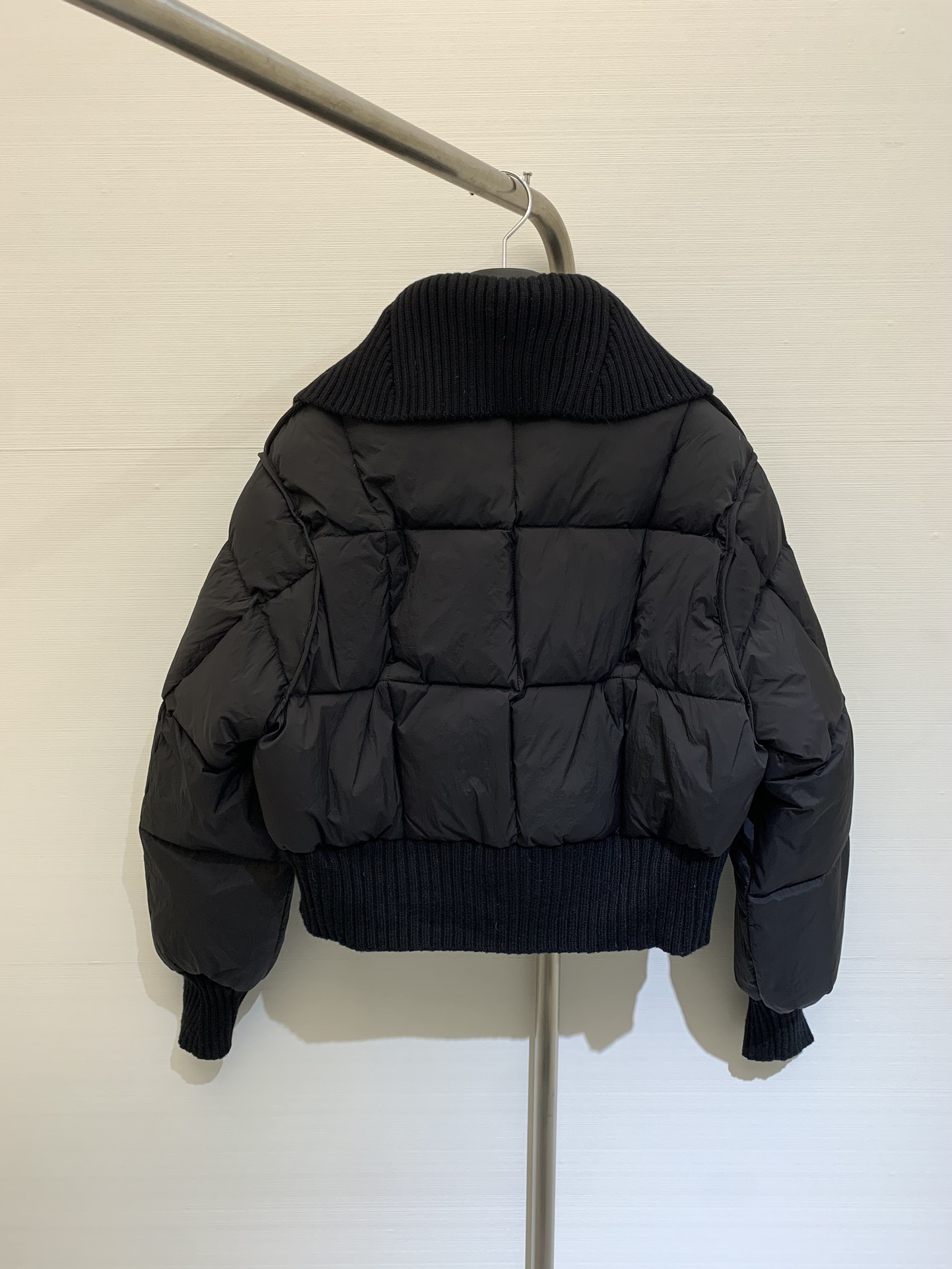 2024 Autumn and Winter Latest Knitted Splicing Large Lapel Jacket Down Jacket