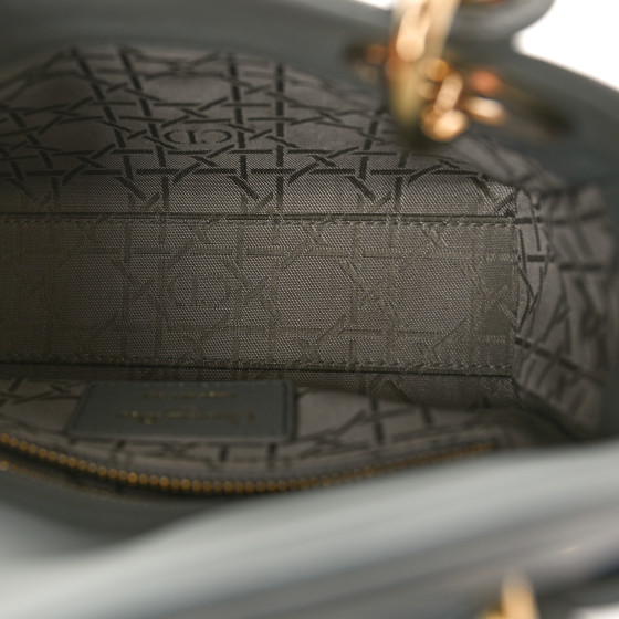 Christian Dior Lambskin Cannage Mini Lady Dior Grey