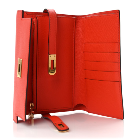 HERMES Epsom Medium Kelly Wallet Capucine