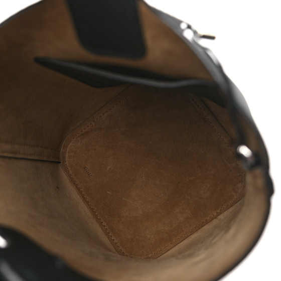 LOEWE Soft Grained Calfskin Mini Pebble Bucket Bag Black