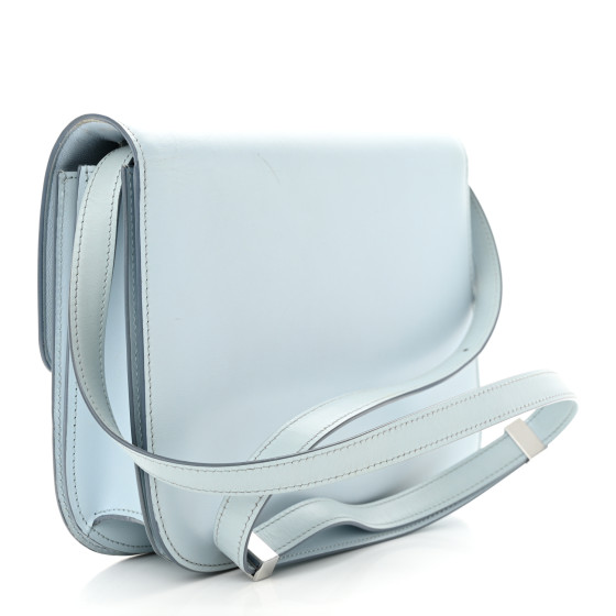 CELINE Box Calfskin Medium Classic Box Flap Bag Sky