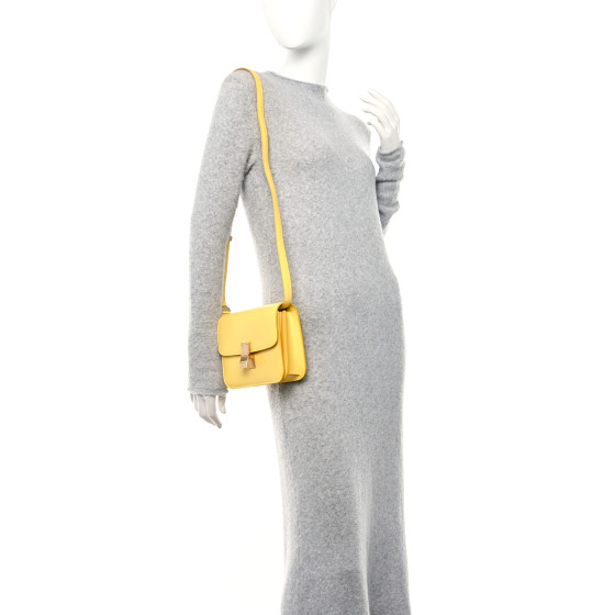 CELINE Box Calfskin Teen Classic Box Flap Bag Yellow
