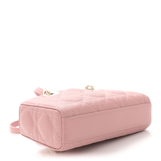 Christian Dior Lambskin Cannage Micro Lady D-Joy Rose De Vents