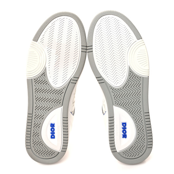 Dior Smooth Calfskin Oblique Galaxy Perforated Mens B27 Low Top Sneakers White Blue