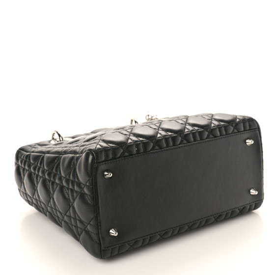 Christian Dior Lambskin Cannage Medium Lady Dior Black