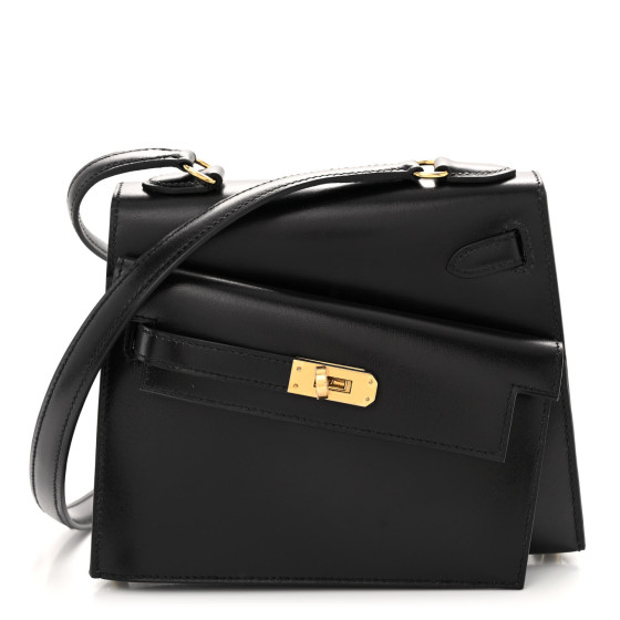 HERMES Box Kelly En Desordre Sellier 20 Black