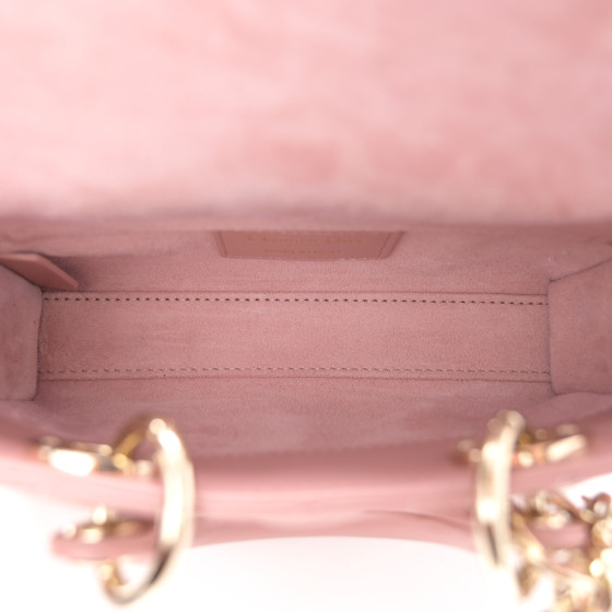 Christian Dior Lambskin Cannage Micro Lady D-Joy Rose De Vents