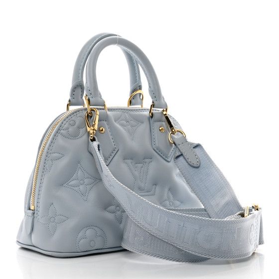 Louis Vuitton Calfskin Bubblegram Alma BB Ice Blue