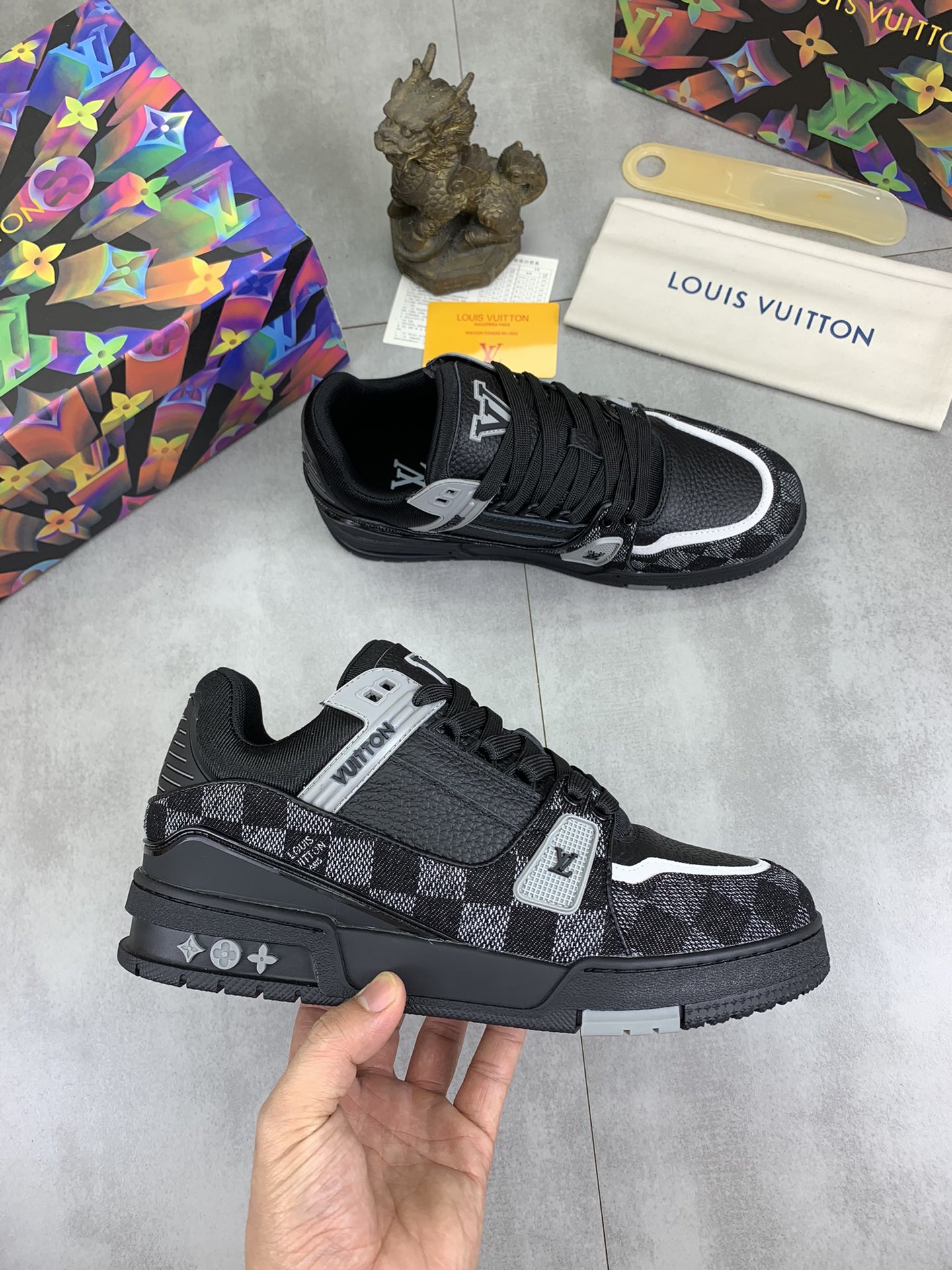 Louis Vuitton popular checkerboard sneakers