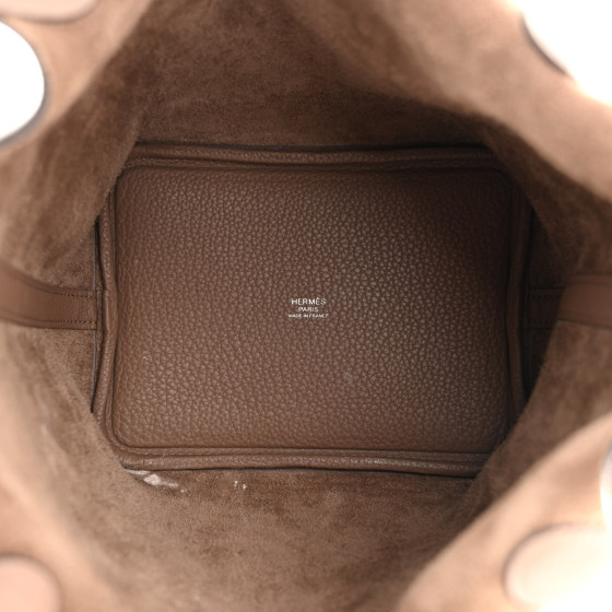 HERMES Taurillon Clemence Picotin Lock 18 PM Beige De Weimar