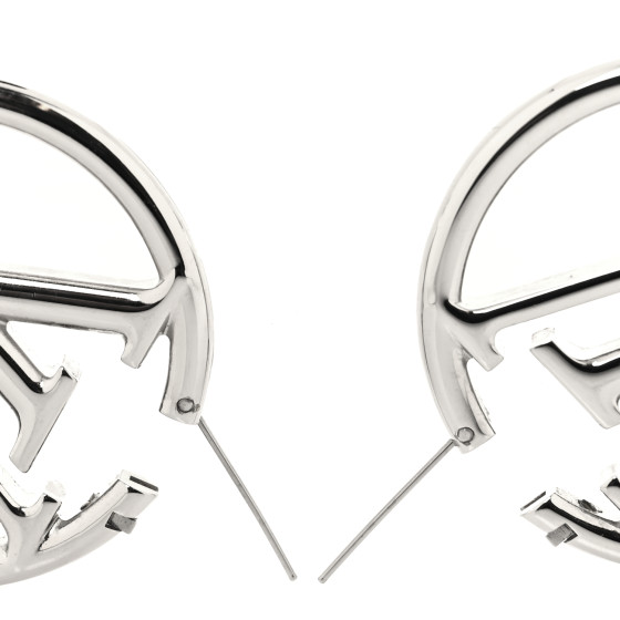 Louis Vuitton Palladium Louise Hoop Earrings Silver