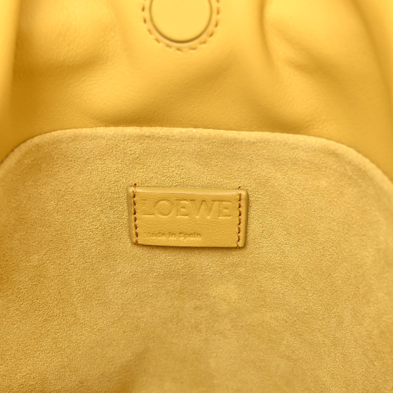 LOEWE Calfskin Monochrome Flamenco Knot Clutch Pale Yellow Glaze