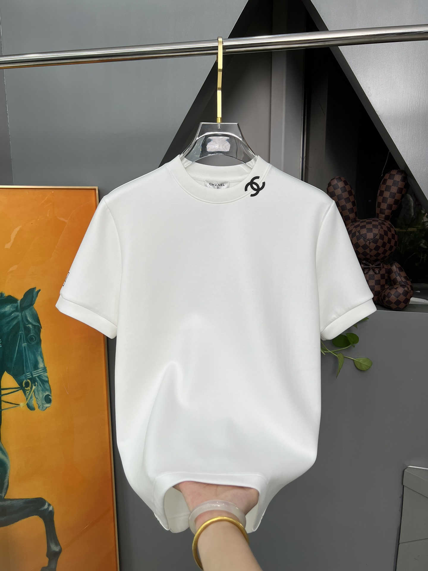 2024 Fall/Winter Chanel CHANEL Round Neck Printed Short Sleeve T-Shirt