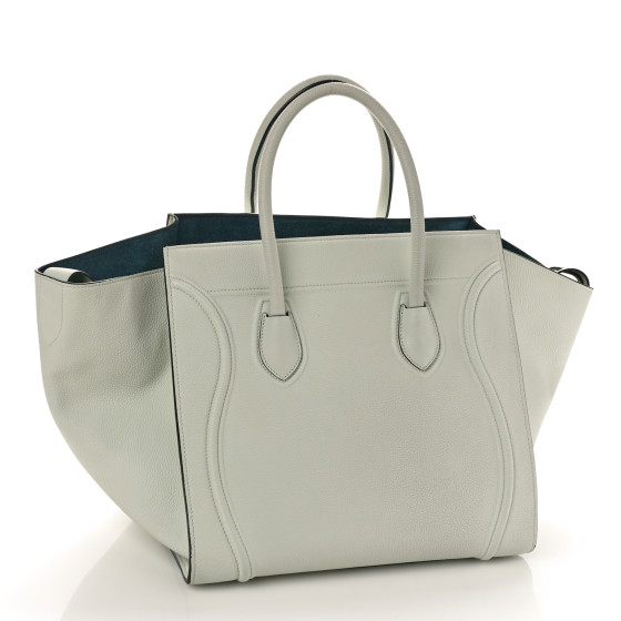CELINE Baby Grained Calfskin Medium Phantom Luggage Jade