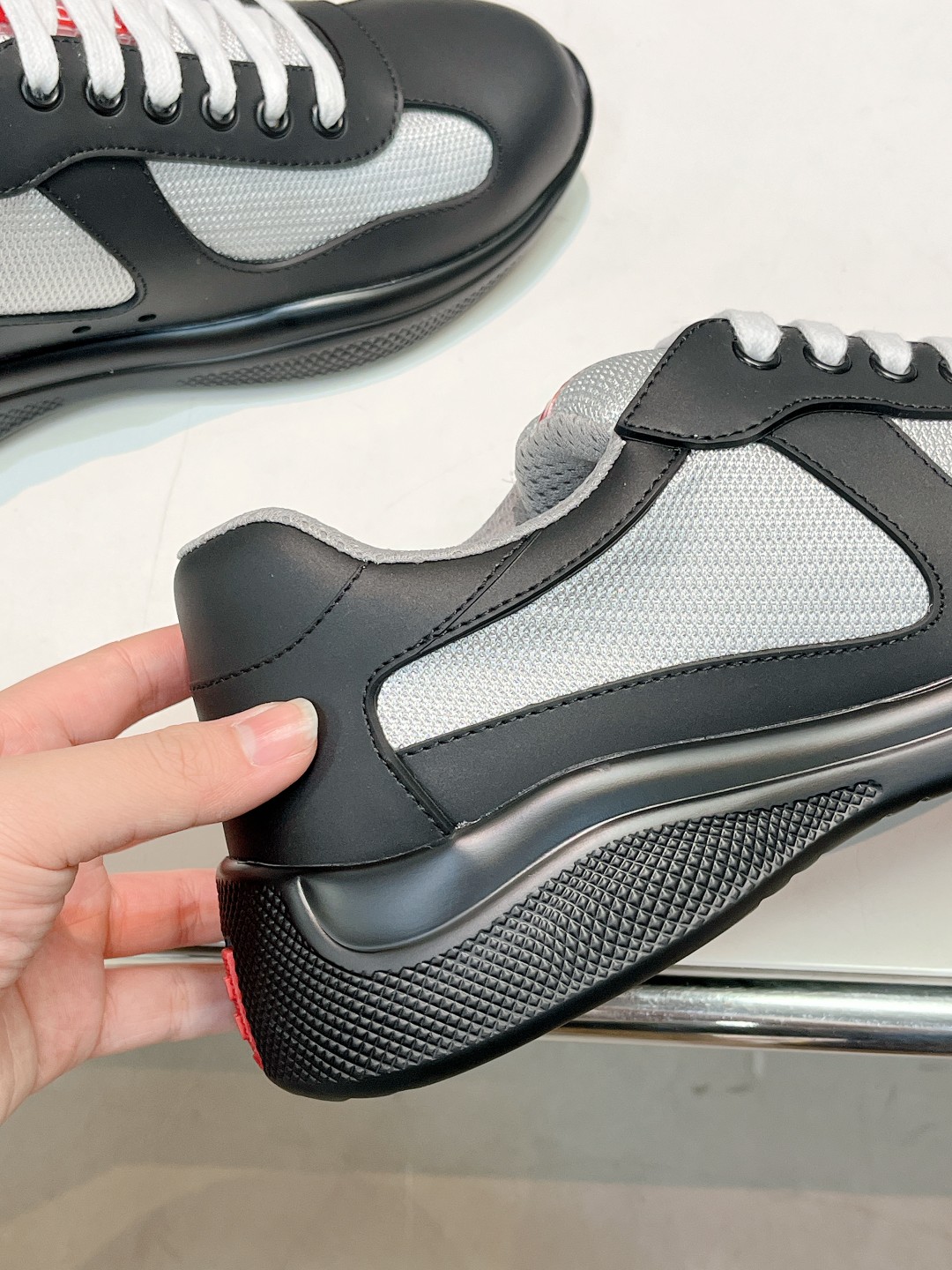 Prada soft rubber and Bike fabric sneakers