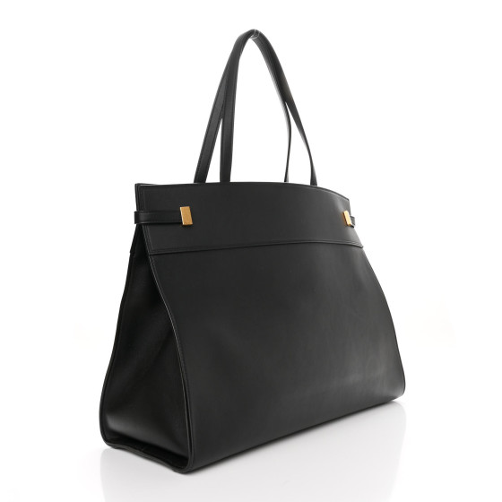 Saint Laurent SAINT LAURENT Calfskin Large Manhattan Shopper Tote Black
