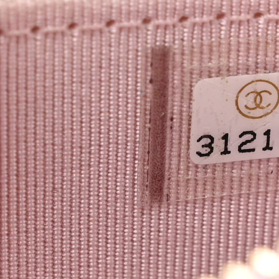 Caviar Quilted Zip Coin Purse Light Pink