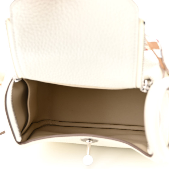 Hermes Taurillon Clemence Maxi Quadrille Mini Lindy 20 Mushroom Chai Nata Bleu Brume