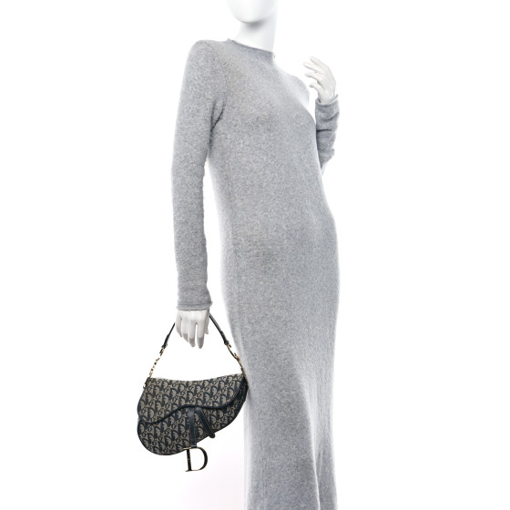 Christian Dior Monogram Saddle Bag Blue