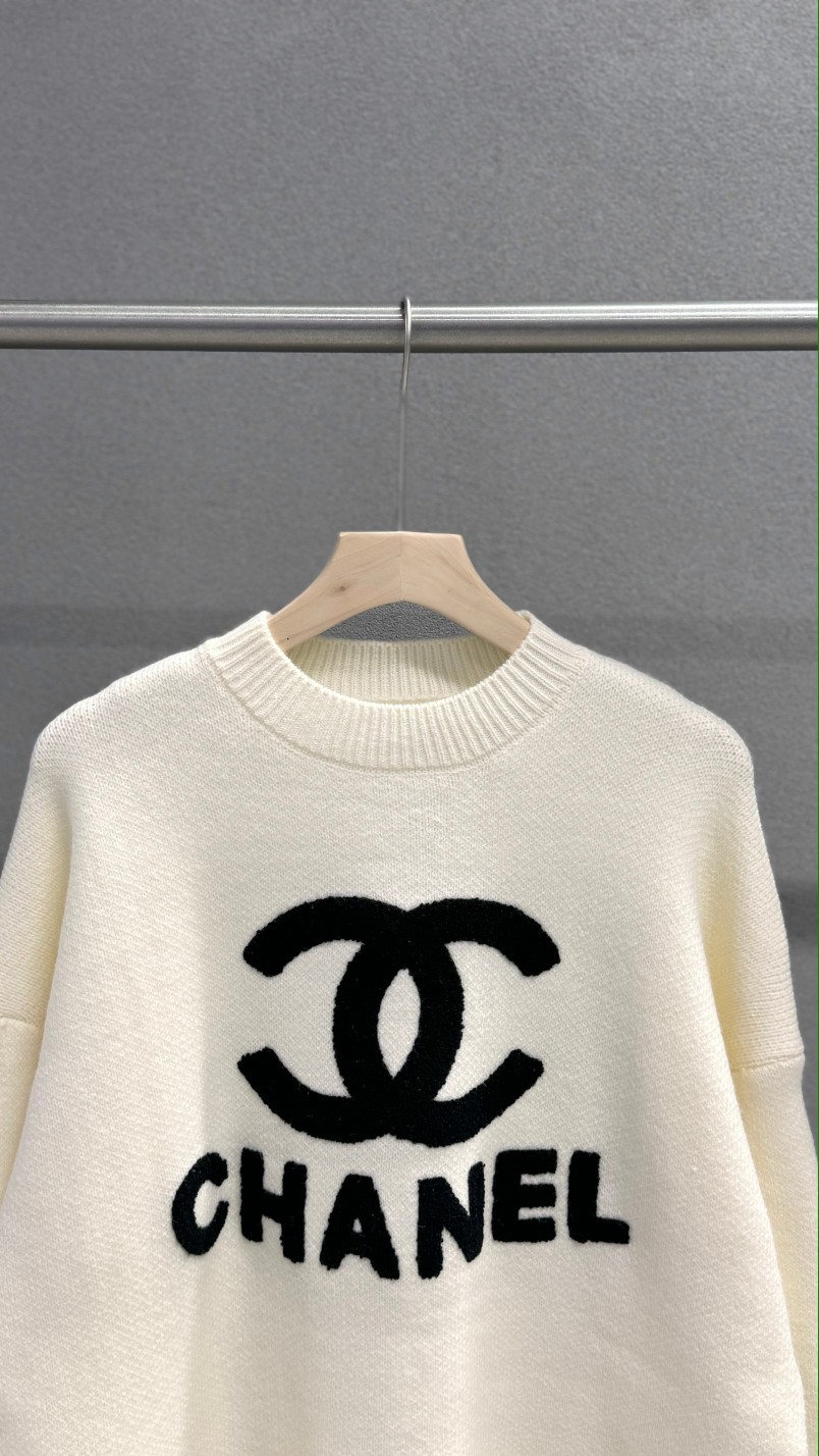 CHANEL Chanel 24 letter logo jacquard knitted sweater jacket
