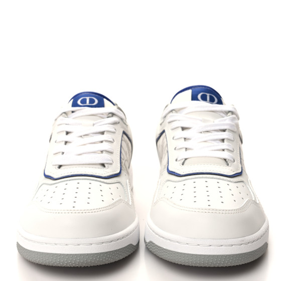 Dior Smooth Calfskin Oblique Galaxy Perforated Mens B27 Low Top Sneakers White Blue