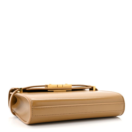 Saint Laurent Smooth Calfskin Mini Manhattan Shoulder Bag Natural Tan